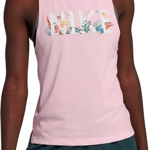 Floral nike logo tank